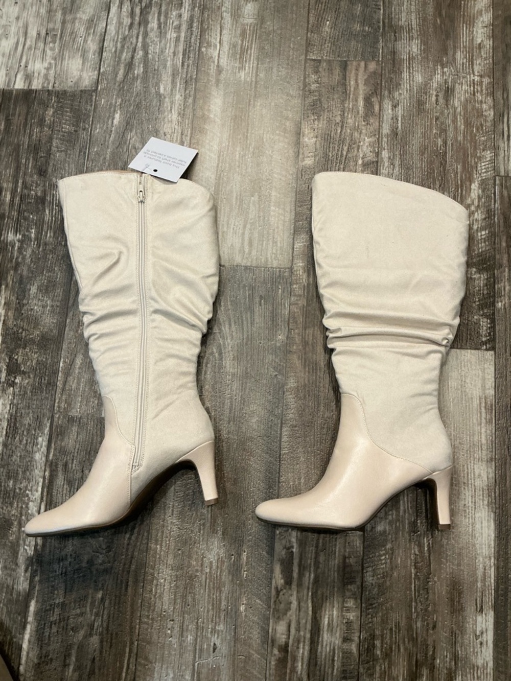 Women's Knee-High Slouch Boot Almond Milk Color Size 8.5 Wide Calf - Picture 7 of 16